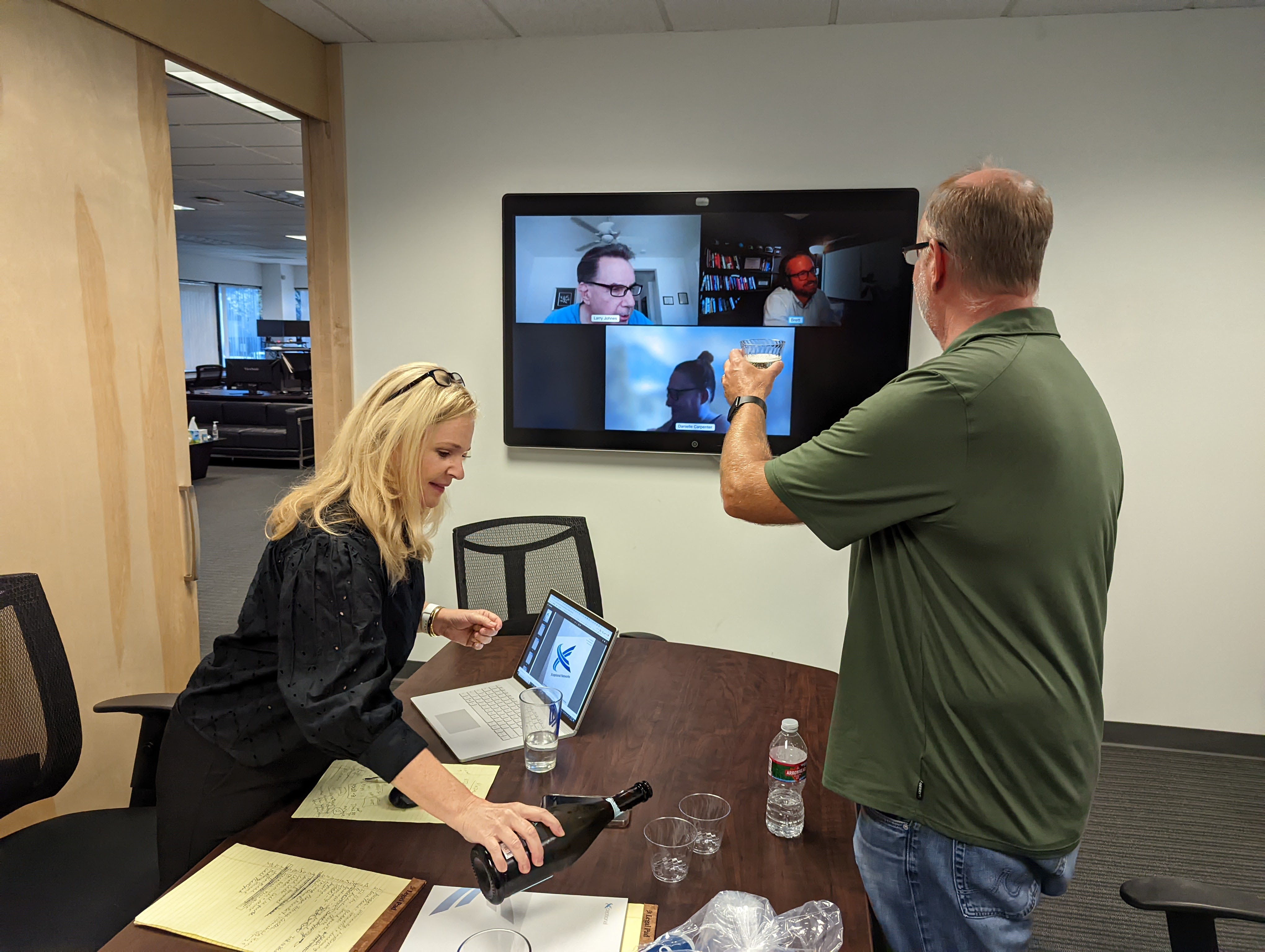 CEO and Founder Chris celebrating the close of the acquisition with his wife, Elizabeth, who is also part owner of Xceptional.