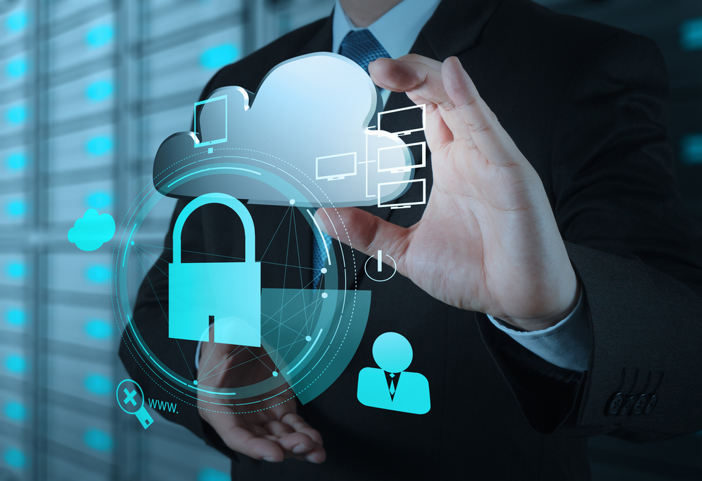 a lock and cloud are present representing security